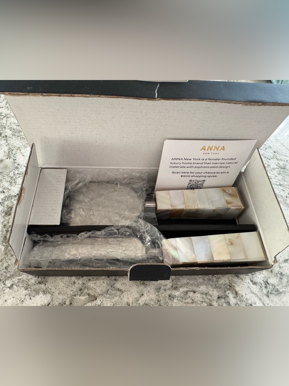ANNA New York Iridescent Mother-of-Pearl Cheese Knife Set